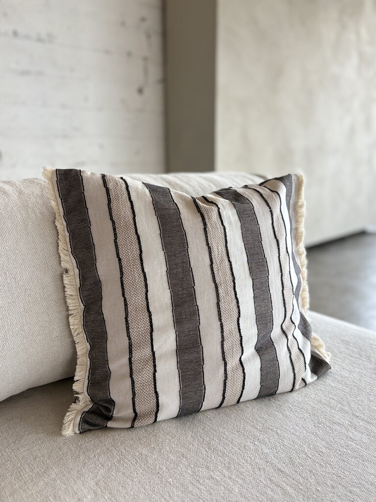 100% organic cotton woven striped decorative cushion cover Holly 50x50 cm