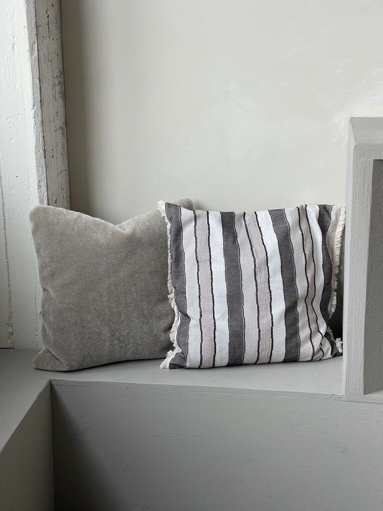 100% biologisch katoenen geweven gestreepte sierkussenhoes Holly 50x50 cm