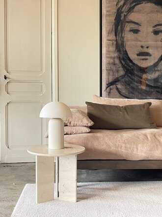 Travertin marmeren bijzettafel Jade