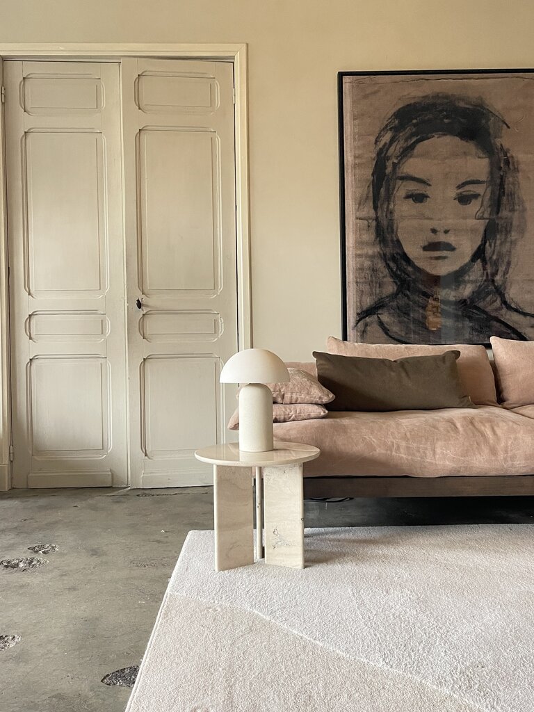 Travertin marble side table Jade