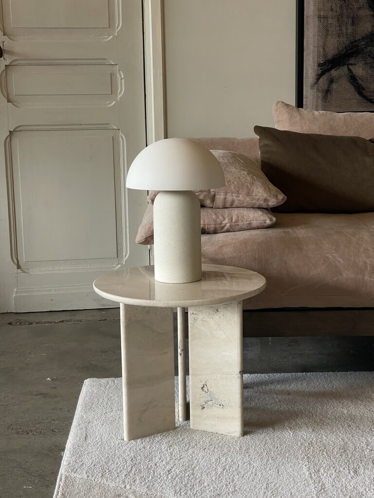 Travertin marble side table Jade