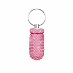 crystal keychain container pink
