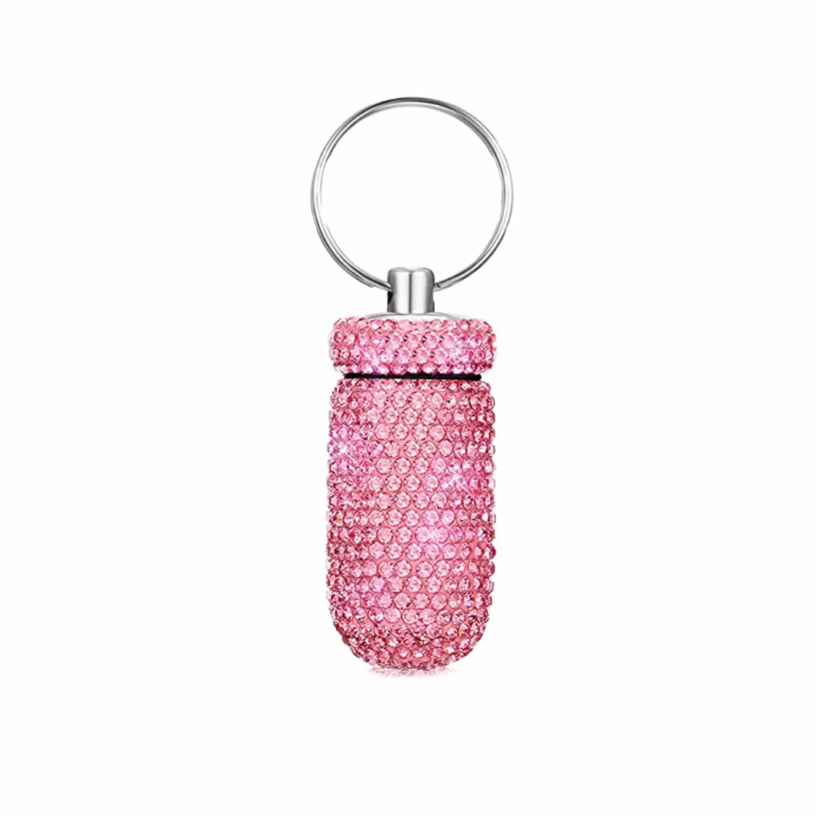 crystal keychain container  pink