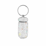 crystal keychain container silver