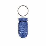 crystal keychain container blue