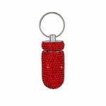 crystal keychain container red