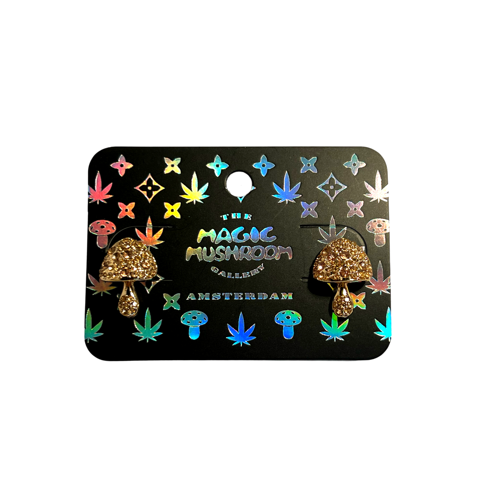 The Magic Mushroom Gallery MMG Shiny Mushroom Earrings Gold