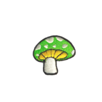 iron-on patch - 1 mushroom green