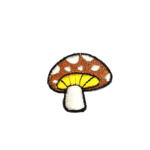 iron-on patch - 1 mushroom brown
