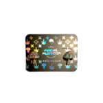 The Magic Mushroom Gallery MMG shiny mushroom oorbellen roze-blauw