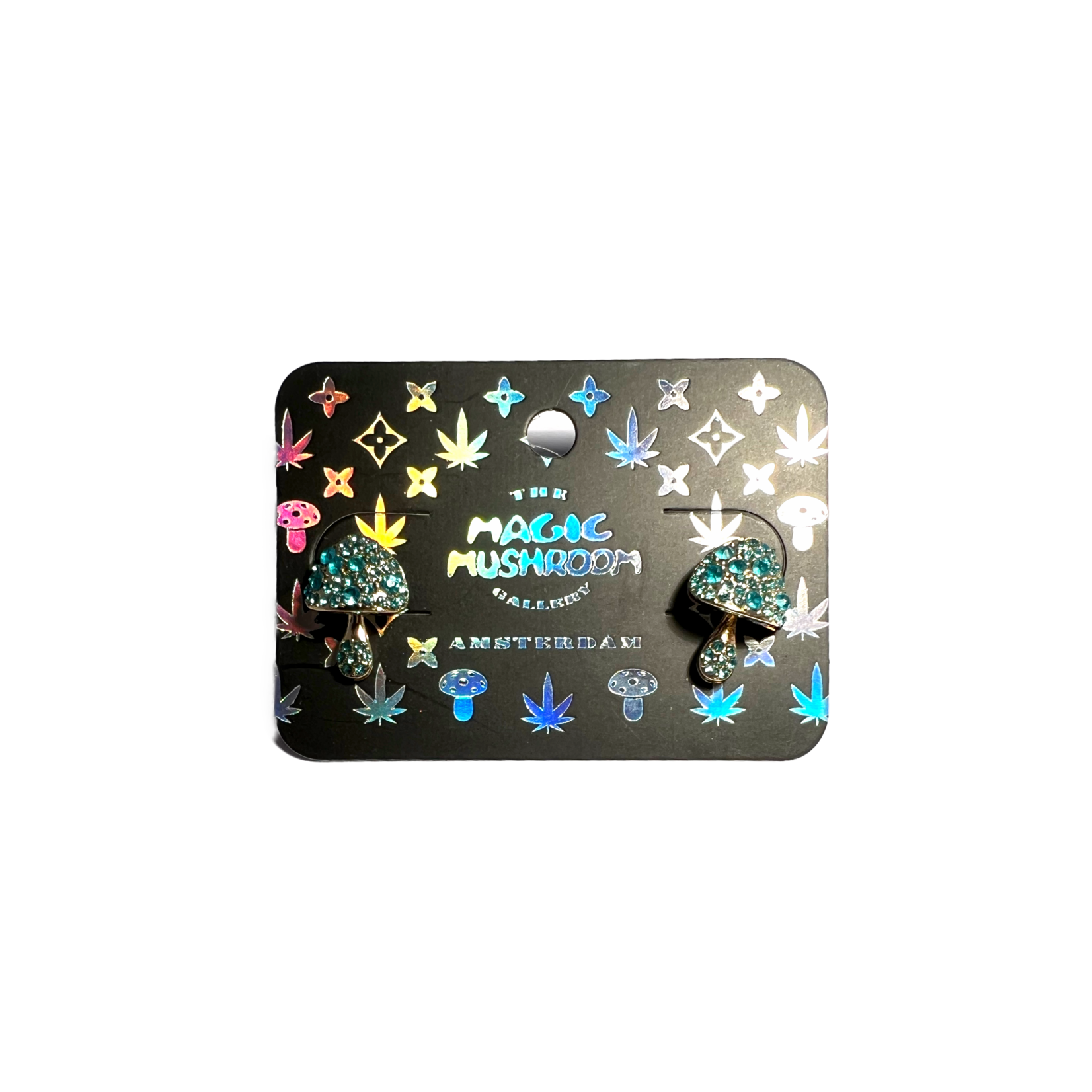 The Magic Mushroom Gallery MMG Shiny Mushroom Oorbellen Zilver-Blauw