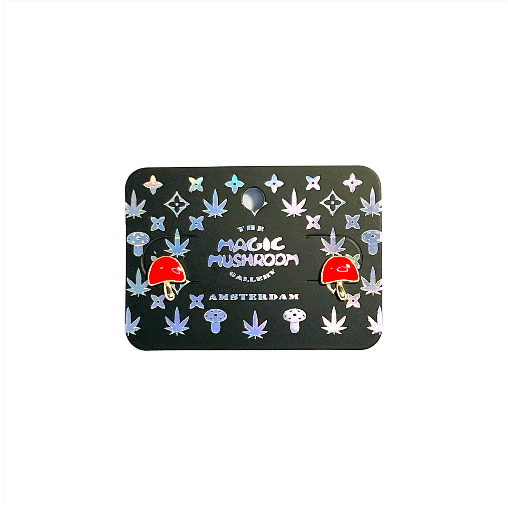 The Magic Mushroom Gallery MMG Kleine Mushroom Oorbellen Goud-Rood