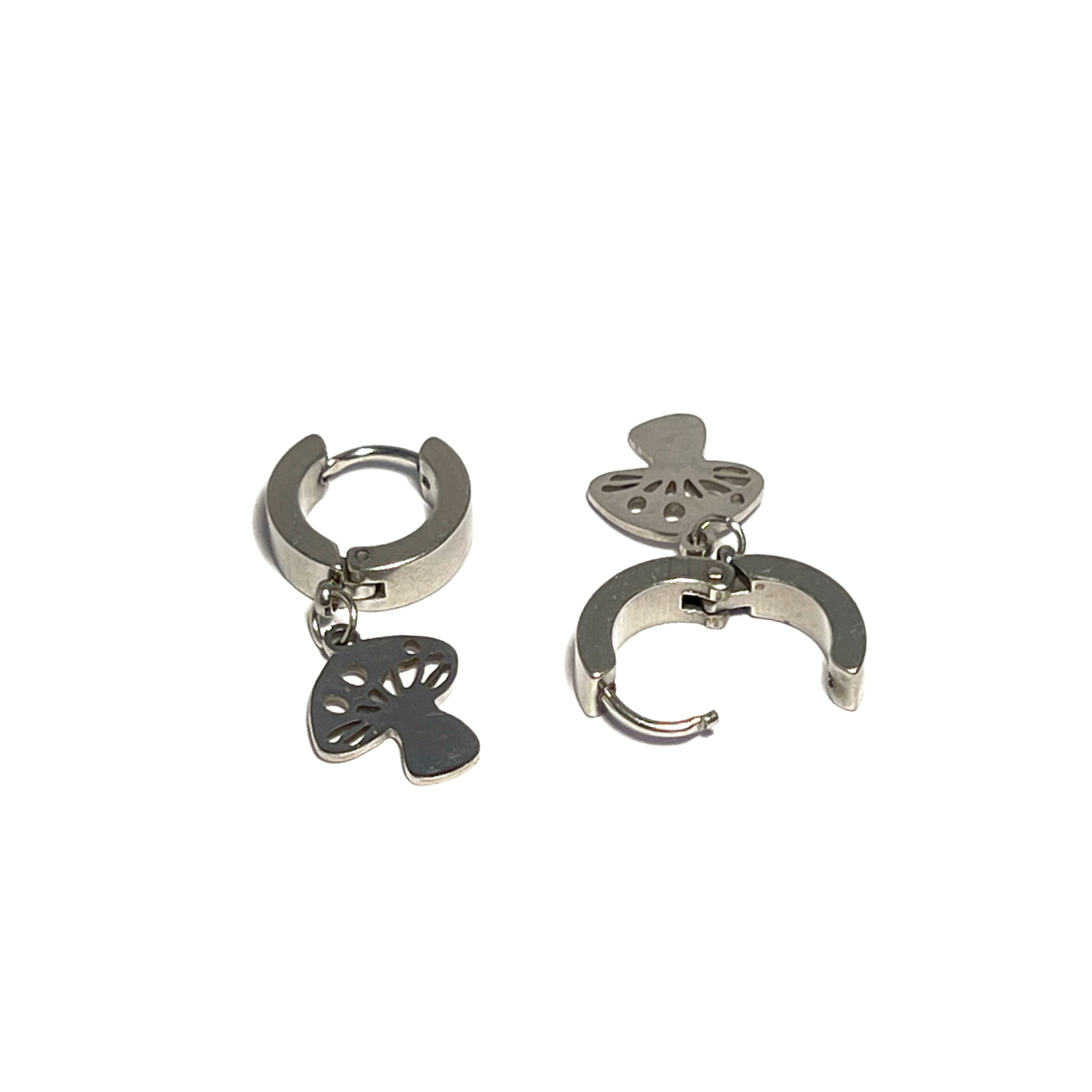 The Magic Mushroom Gallery MMG Metalen Mushroom Oorbellen met Ring Klein