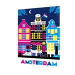 3D postcard - amsterdam canal houses