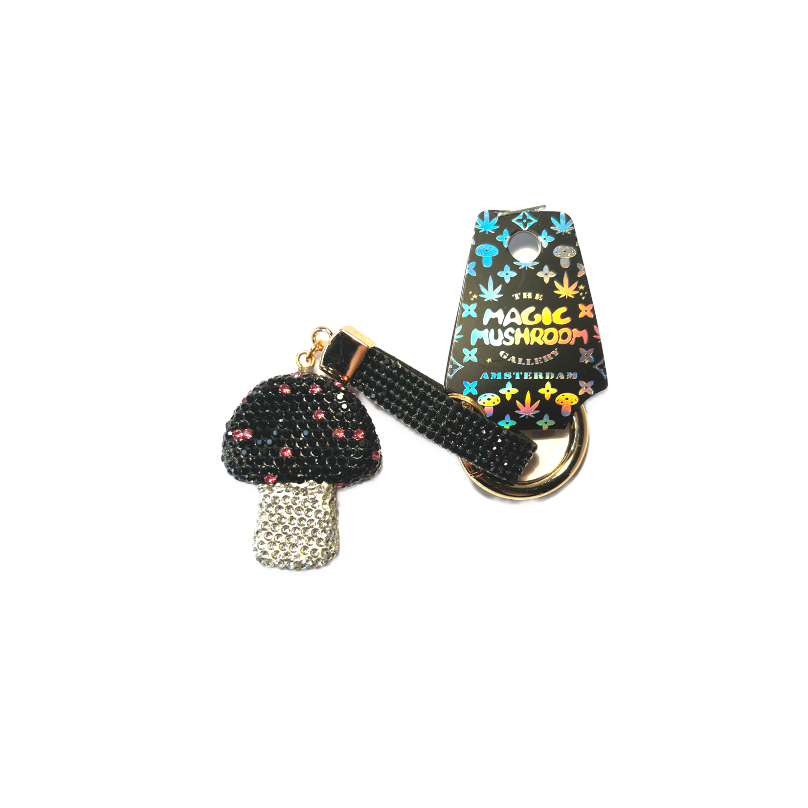 The Magic Mushroom Gallery MMG Keychain - Diamond Mushroom Black