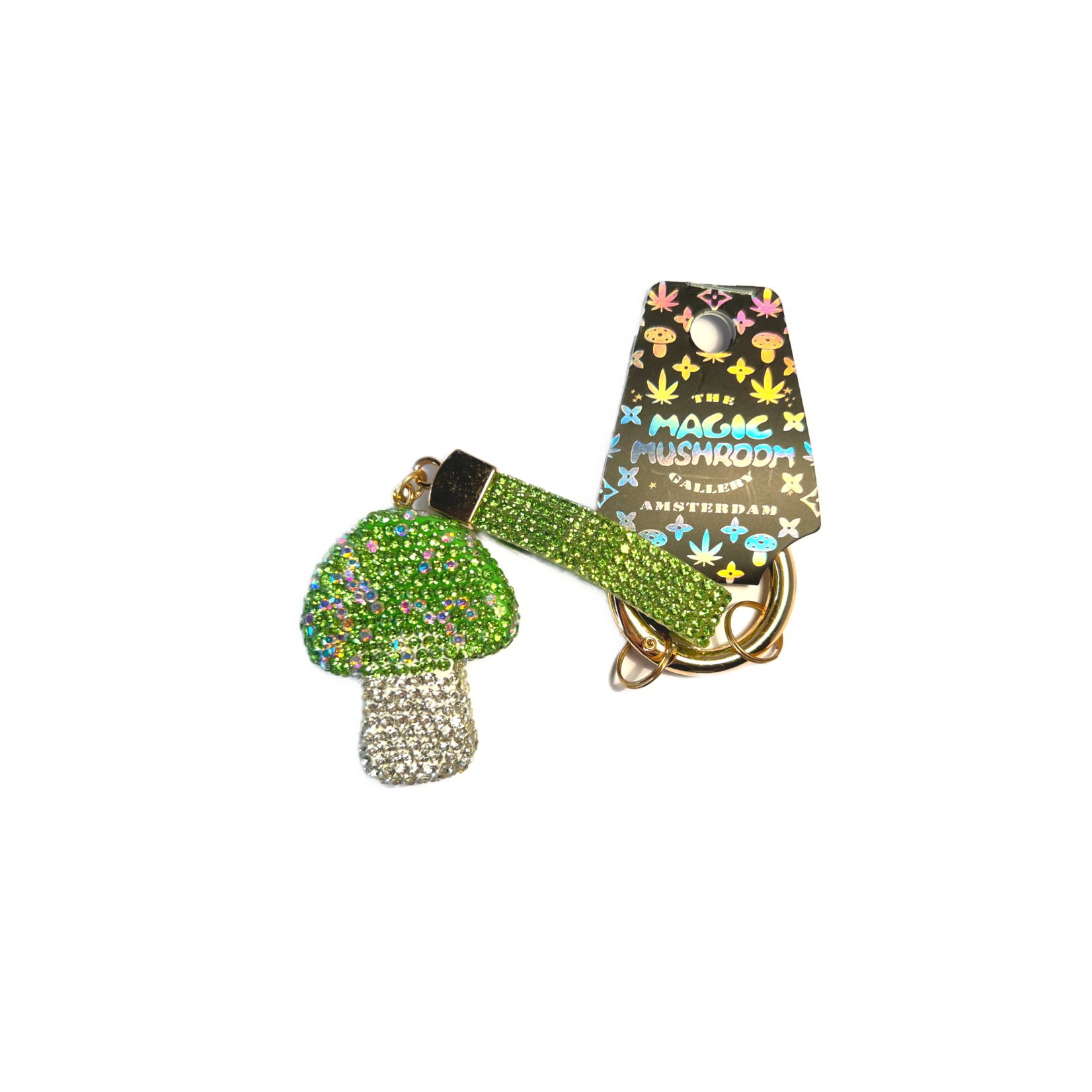 The Magic Mushroom Gallery MMG Sleutelhanger - Diamant Mushroom Groen
