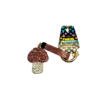 The Magic Mushroom Gallery MMG keychain - diamond mushroom brown