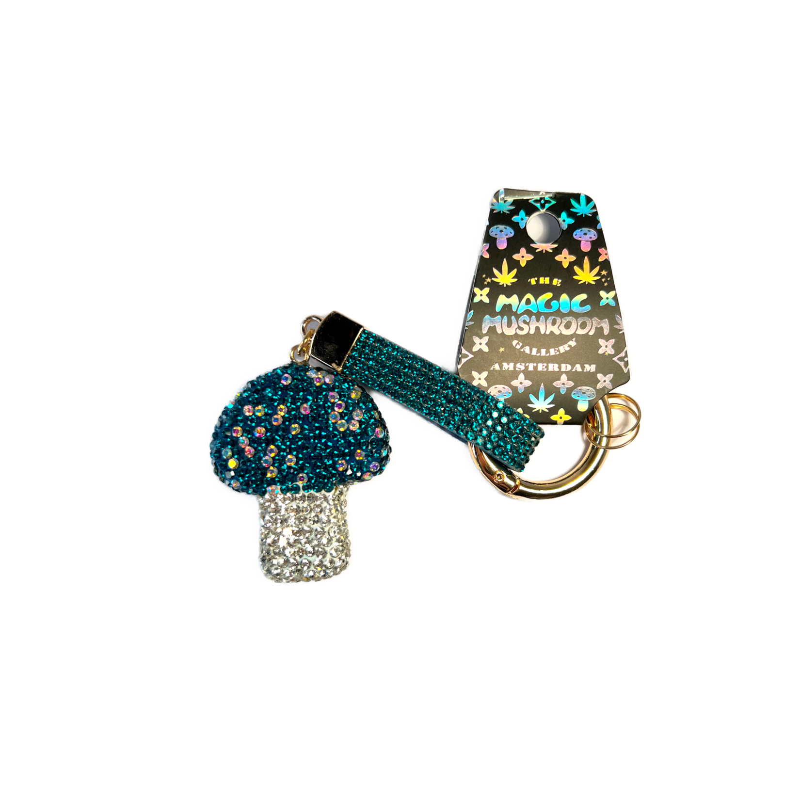 The Magic Mushroom Gallery MMG Keychain - Diamond Mushroom Turquoise