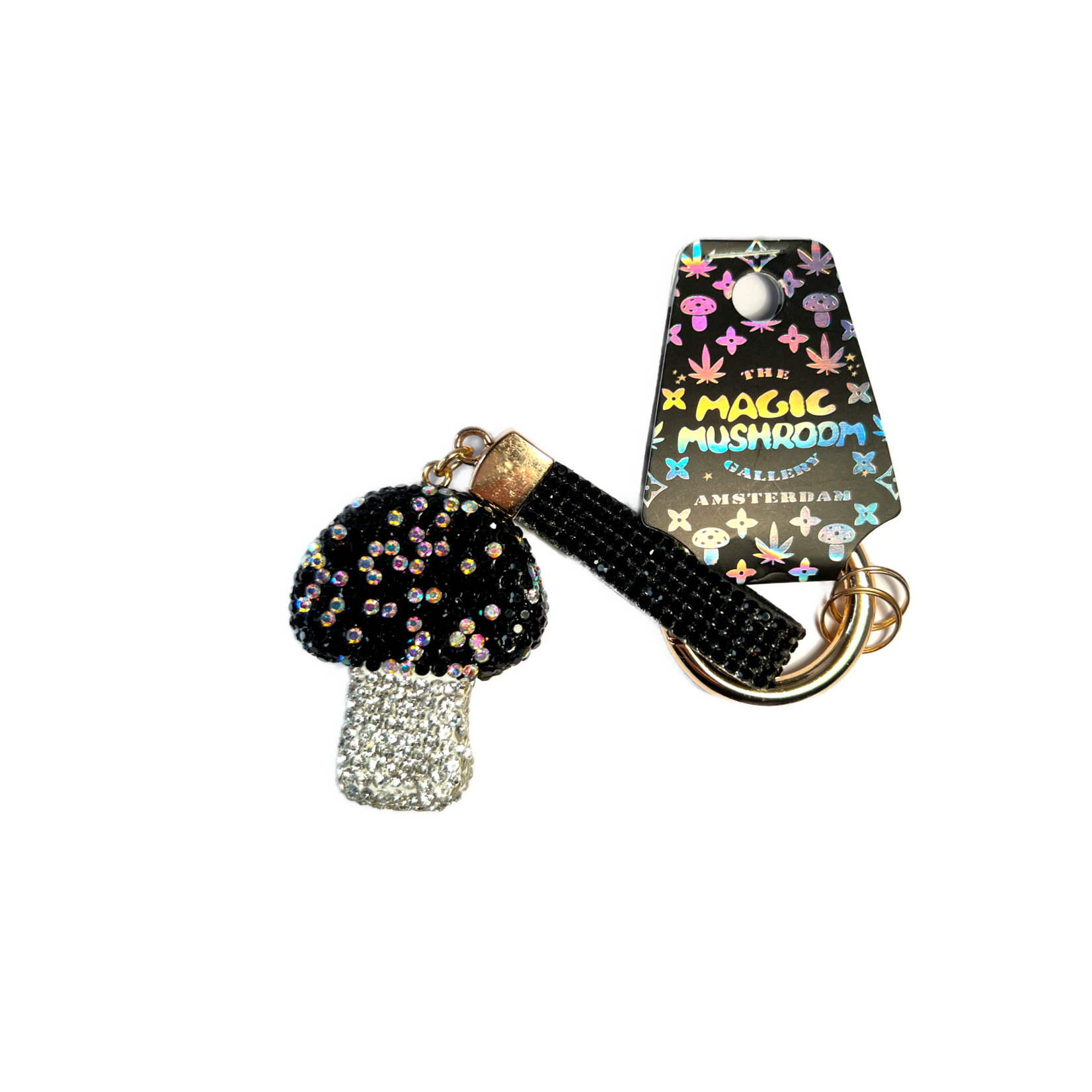 The Magic Mushroom Gallery MMG Keychain - Diamond Mushroom Black Mix