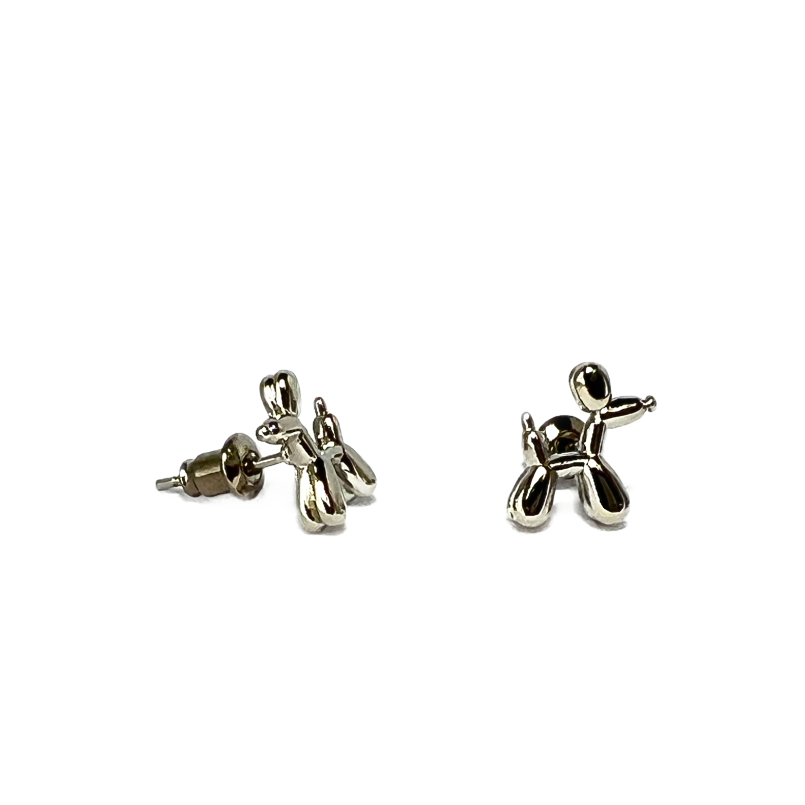 The Magic Mushroom Gallery Balloon-Dog Earrings Silver