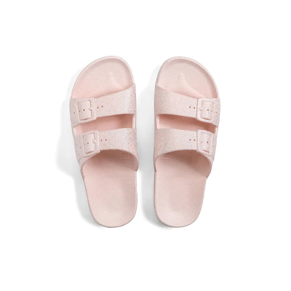 ROSIE Pale pink slides hologram glitter Bot in