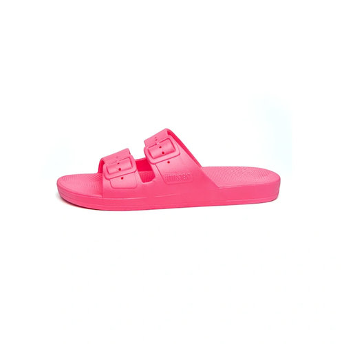 freedom moses GLOW Pink neon slides