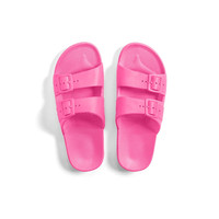 GLOW Pink neon slides