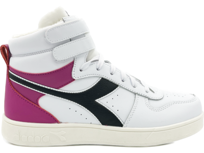 diadora magic basket mid gs white/cream blush/black