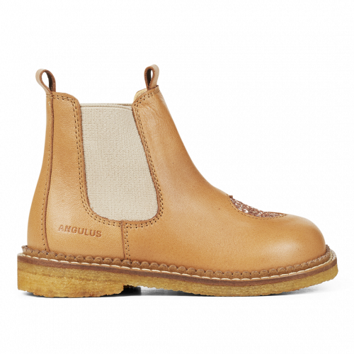 angulus Chelsea Boot with Heart glitter almond