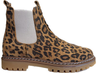 angulus Chelsea boot with track sole leopard