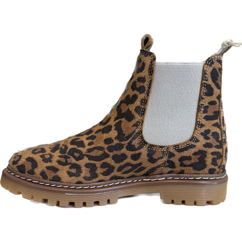 angulus Chelsea boot with track sole leopard