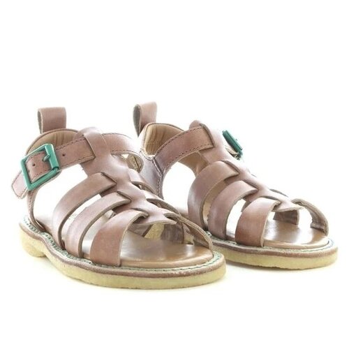 angulus Sandal with buckle and contrast details tan green