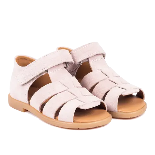 angulus Starter sandal with open toe and velcro closure pale rose