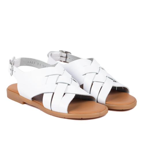 angulus Braid sandal with buckle closure off white