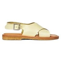Cross sandal with buckle closure mellow yellow