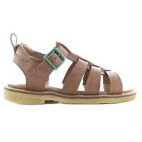 Sandal with buckle and contrast details tan green
