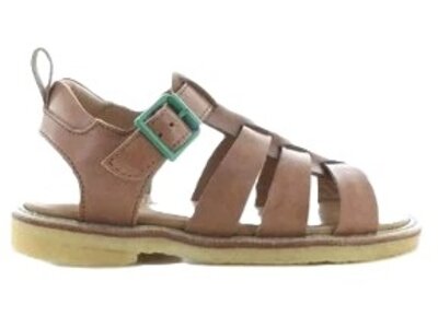 angulus Sandal with buckle and contrast details tan green