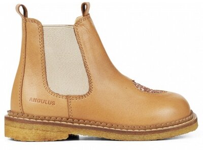 angulus Chelsea Boot with Heart glitter almond