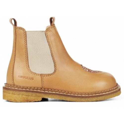 angulus Chelsea Boot with Heart glitter almond