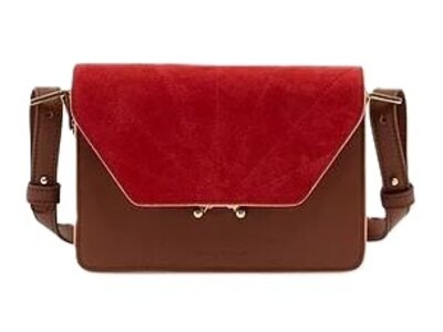 the sticky sis club Shoulder bag | faded burgundy + poppy red