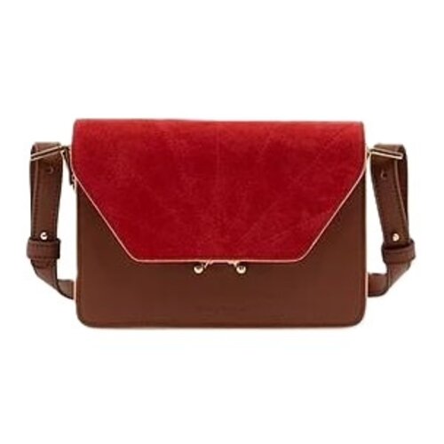 the sticky sis club Shoulder bag | faded burgundy + poppy red