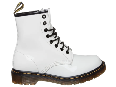 dr. martens Lace Boot  White Patent Lamper