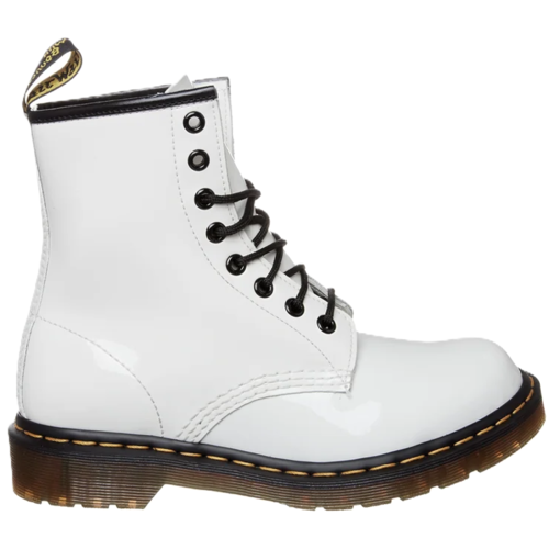 dr. martens Lace Boot  White Patent Lamper