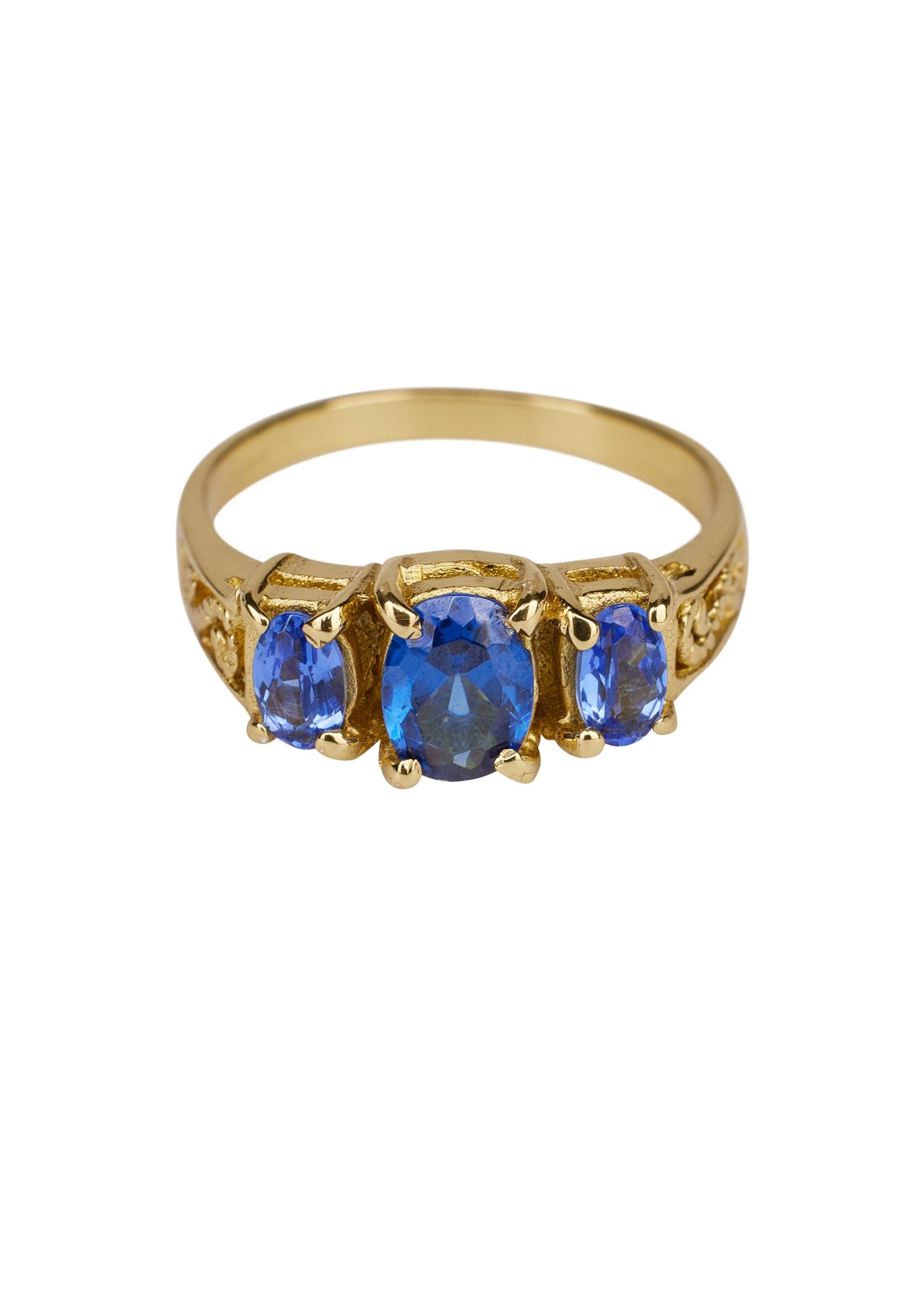 Ring, Vintage Blue Stone, brass