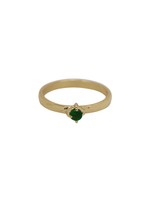 Ring, Green Zircon, brass