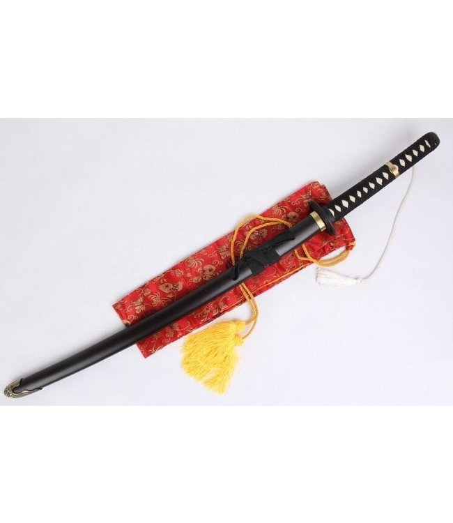 schwarzes Katana mit  weißes Seil