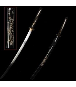 Samurai Katana Schwert mit bearbeitete Saya