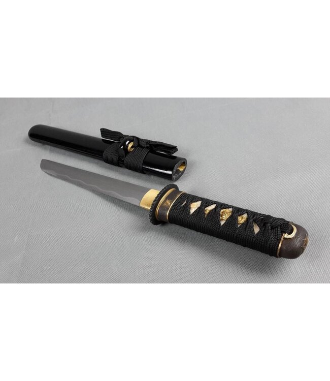 Damast stahl Tanto Messer mit schwarz Saya