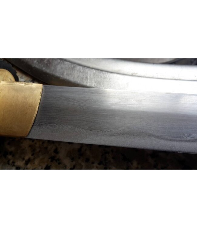 Damast stahl Tanto Messer mit schwarz Saya