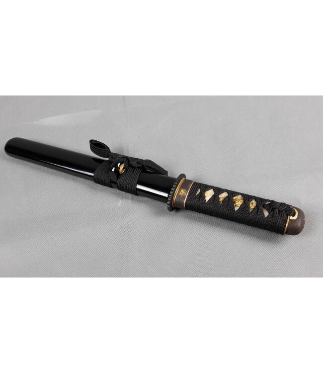 Damast stahl Tanto Messer mit schwarz Saya